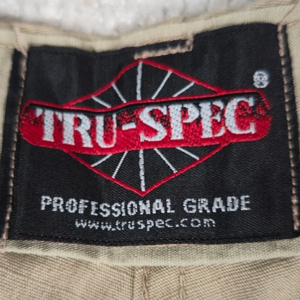 Tru-Spec Mens Tactical Cargo Pants Tan Ripstop Button‎ Fly XL Regular 42x32 USA